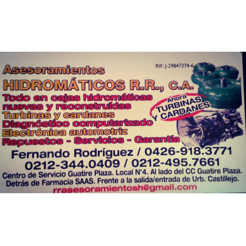 Parte de mis aliados comerciales en SÚPER HITS Y EN EL BONUS TRACK: Asesoramientos HIDROMATICOS R.R, C,A.