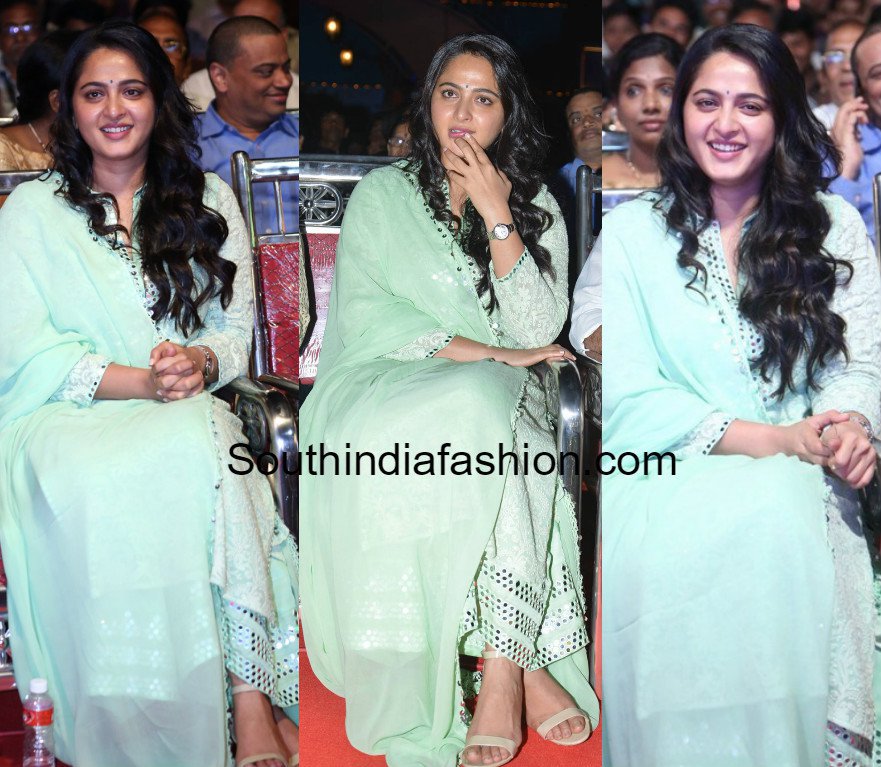 Anushka Shetty Sky Blue Floor Length Salwar - Indian Dresses