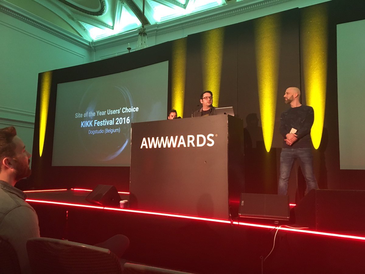 THANKS EVERYONE for voting kikk.be as the user’s choice of the YEAAAARRRR! That’s amazing!!!  #AWWWARDSLDN