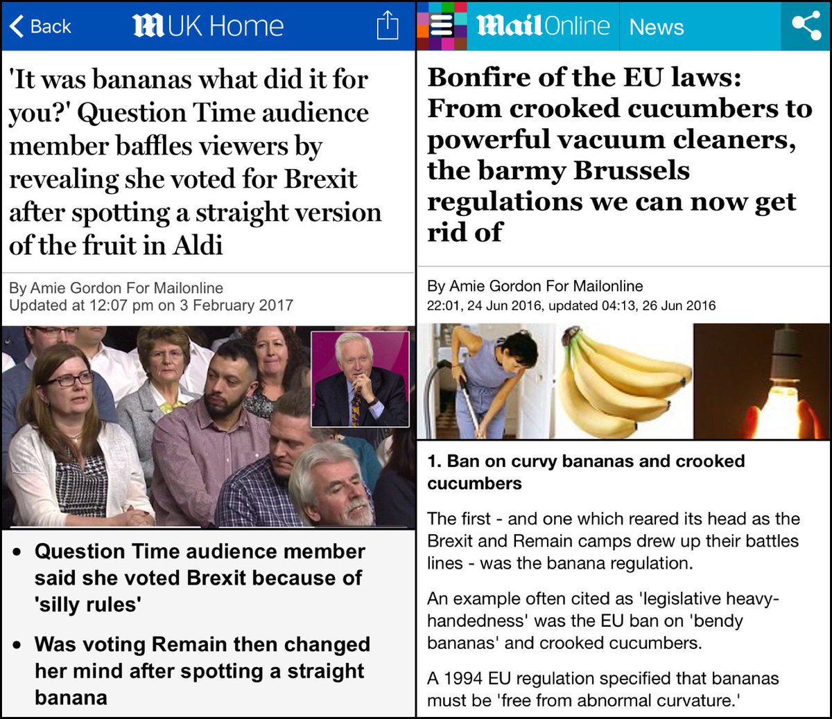 DMReporter's tweet image. BREXIT IN A NUTSHELL: Daily Mail journalist mocks woman for believing an anti-EU myth she herself helped spread.