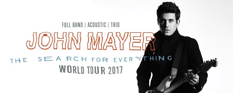 JohnMayer's tweet photo. Tickets are on sale now for #TheSearchForEverything World Tour! Get yours at https://t.co/FT9IRiqvPx https://t.co/mpgqhCcaWa