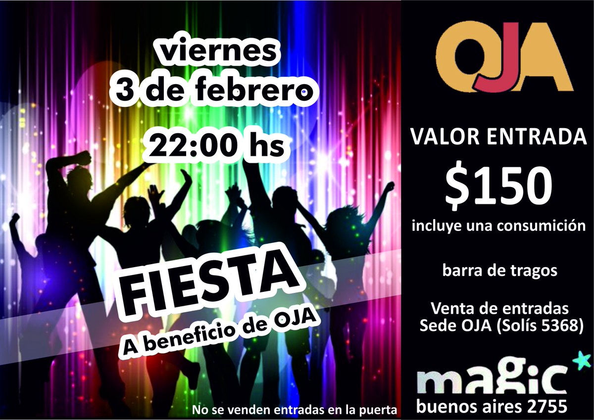 Hoy se viene la Fiesta a Beneficio de OJA !! #fiesta #oja #ong