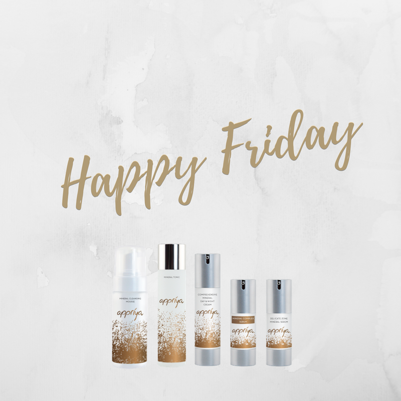 Appriya has you covered with #transformativeskincare this and every other weekend! Happy Friday! #Clean #MineralWater #Luxury #Appriya