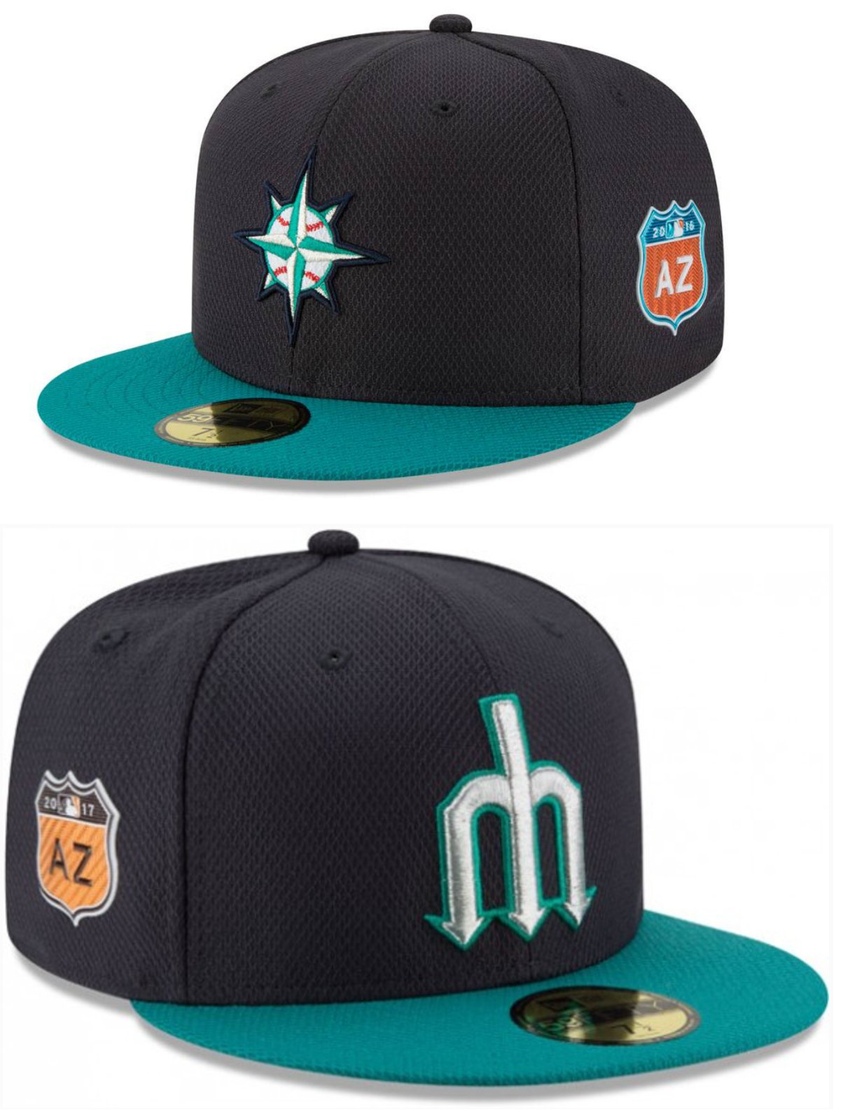Paul Lukas on X: Mariners' new spring training cap replaces compass logo  with trident mark. Old version on top, new on bottom.   / X