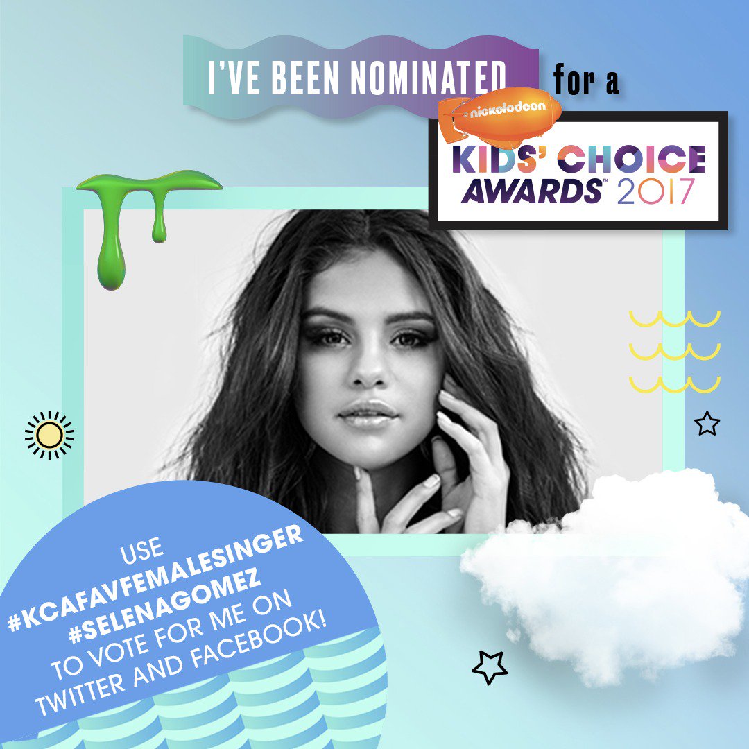 SelenaFanClub's tweet photo. Our girl #SelenaGomez is nominated for #KCAFavFemaleSinger! Vote using these hashtags and at https://t.co/G9oyvple8T 💖💖💖 https://t.co/CJUU5tDyFK