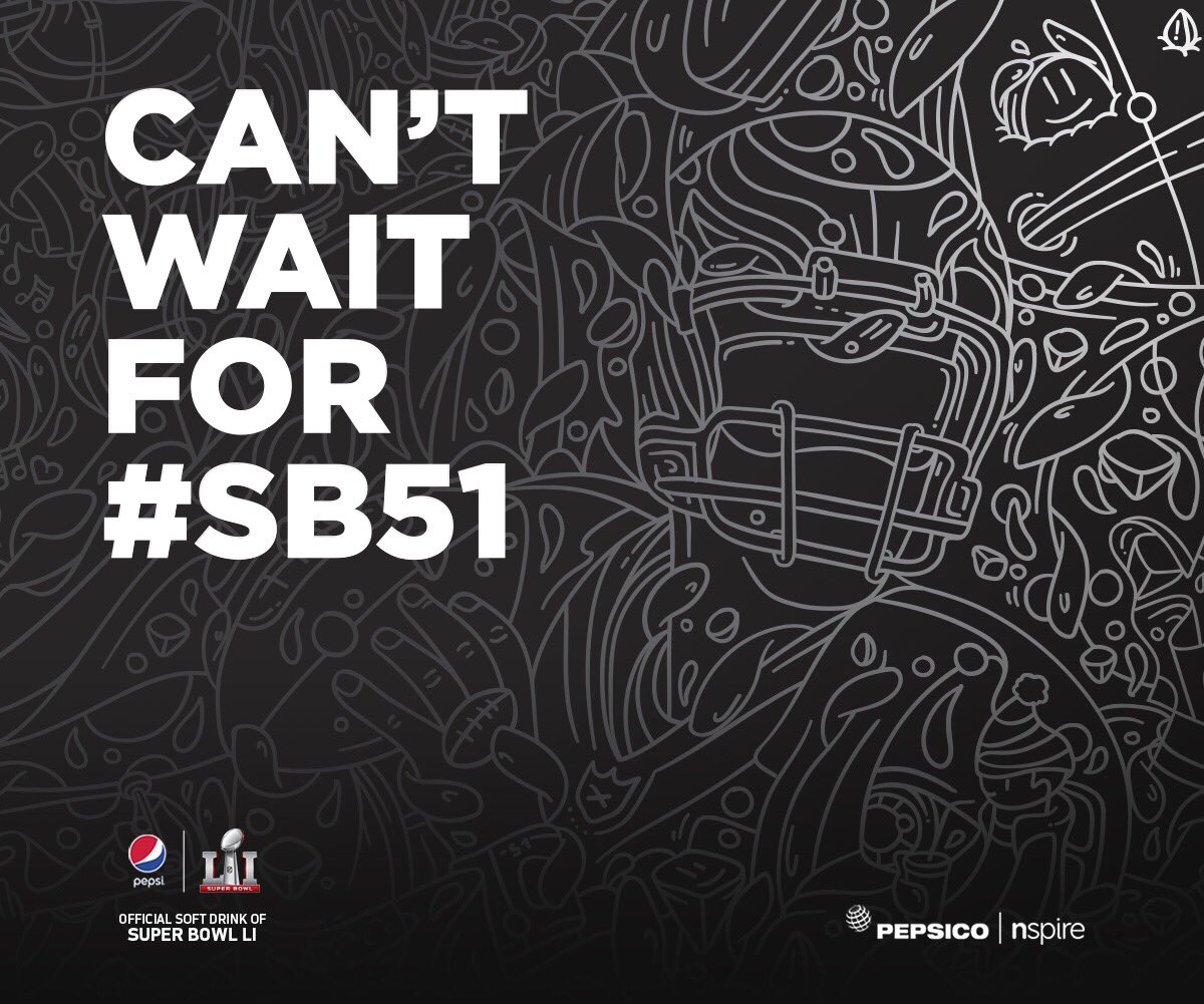 The countdown to #SB51 has begun. We are SO ready. Are U? #LiveNspired <a href="/pepsi/">Pepsi</a> #SuperBowl #SuperBowl2017 <a href="/PepsiCoNSPIRE/">PepsiCo NSPIRE</a>