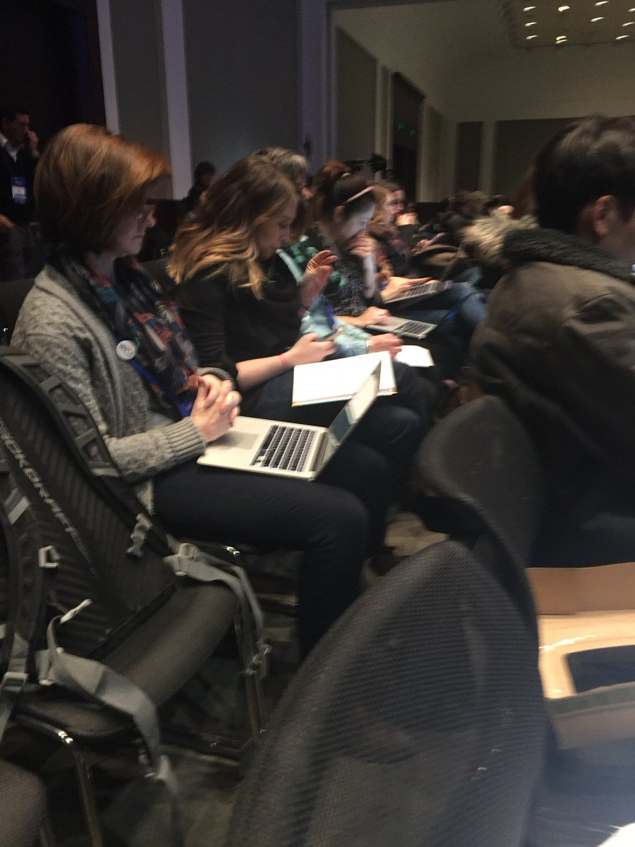 Principal05's tweet image. A row of Cove Staff learning about #edtech and special populations #LearnLaunch17 #CoveSchoolOwls