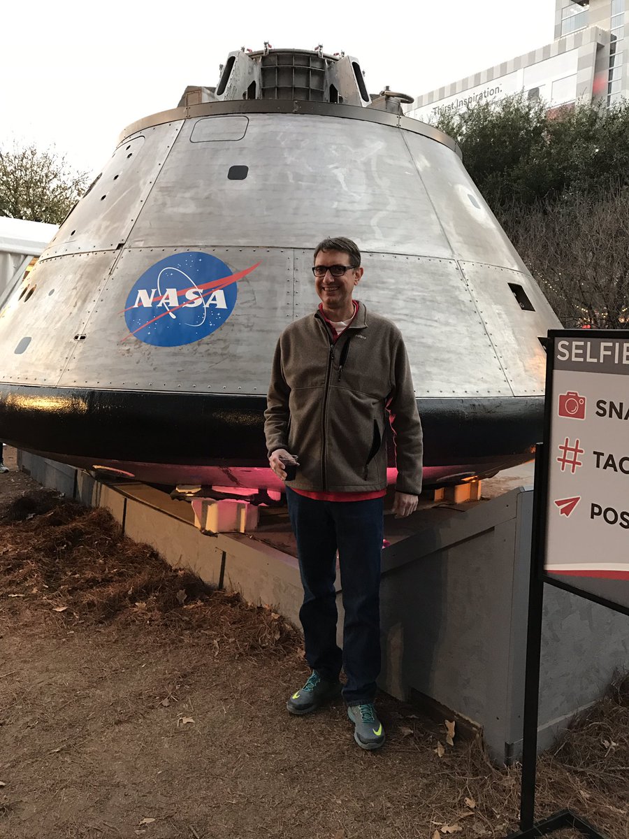 kitdog's tweet photo. My rocket scientist brother @RocketSteve at the #SBLIVE #SpotNASA #SpotOrion https://t.co/l4BG0tcQ6m