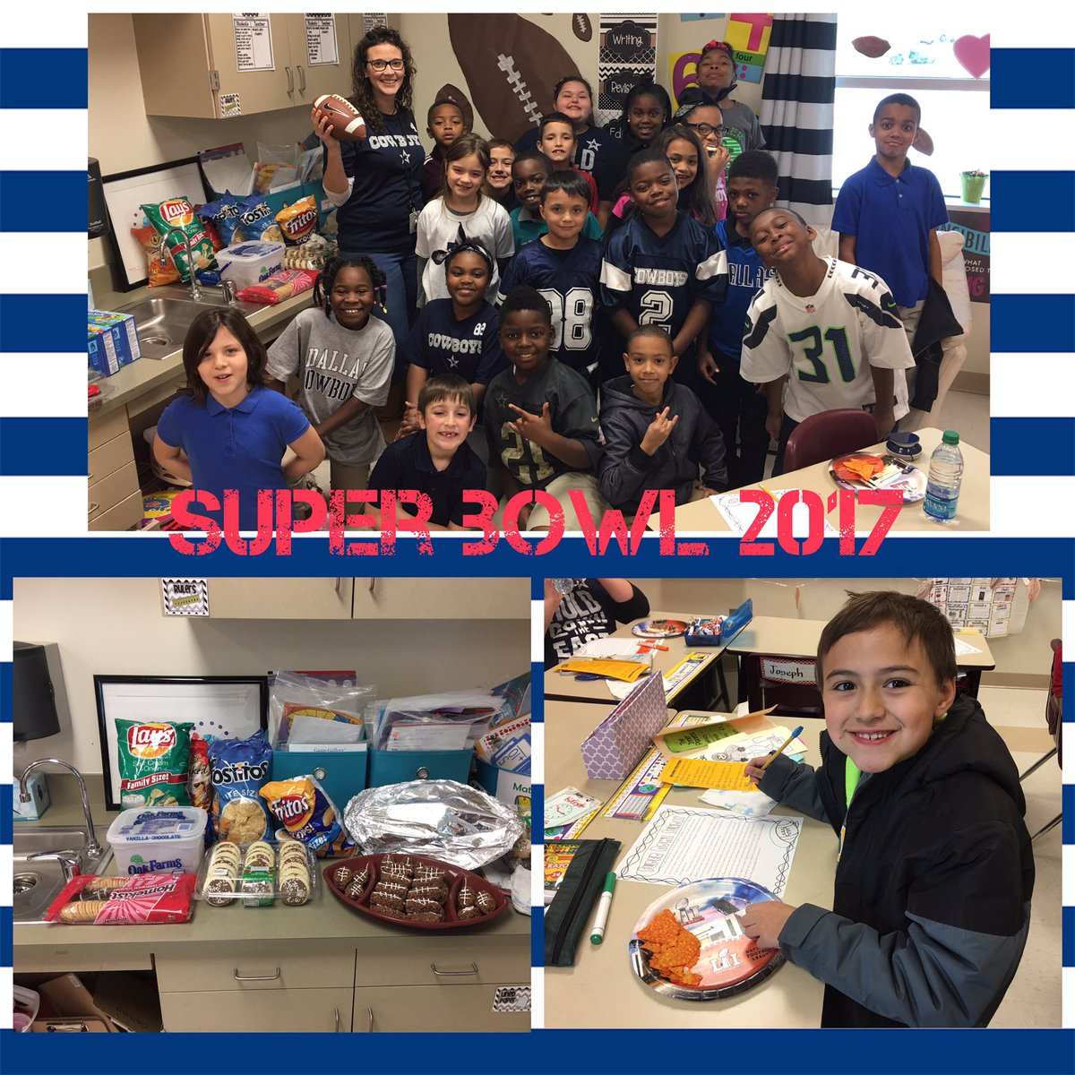missycollins25's tweet photo. Super bowl day was big fun in third grade-football everything & certainly snacks! 🏈#makingmemorieswhilelearning @CISDWalker @OfficialCISD https://t.co/0BscavvKOG