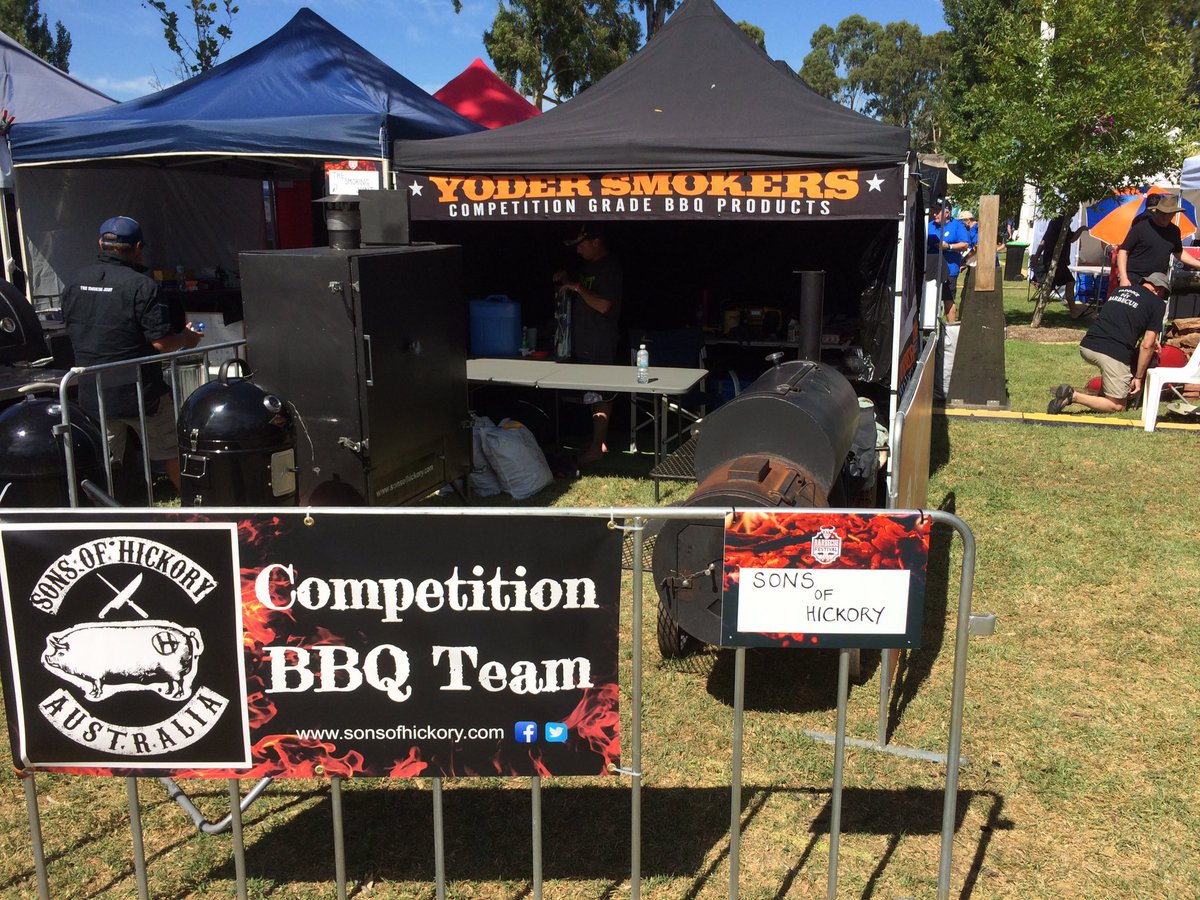 All set up at the Melbourne BBQ Festival @MelbBBQ <a href="/KCBBQSOCIETY/">Kansas City Barbeque Society</a>