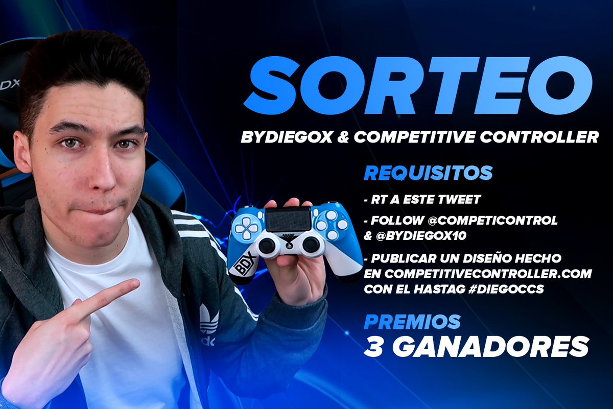 ByDiegoX10's tweet photo. ⚠️SORTEAZO⚠️
🎮3 GANADORES🎮
⏩ Sigue a @CompetiControl y a @ByDiegoX10 
⏩RT
⏩ Sube tu mando hecho en https://t.co/VmonCo5gUi a #DIEGOCCS https://t.co/sQqRjZVlxu