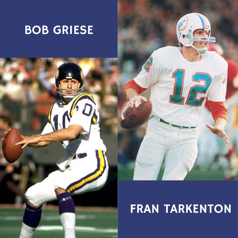Happy Birthday to two quarterback greats and inductees, Fran Tarkenton and Bob Griese! 