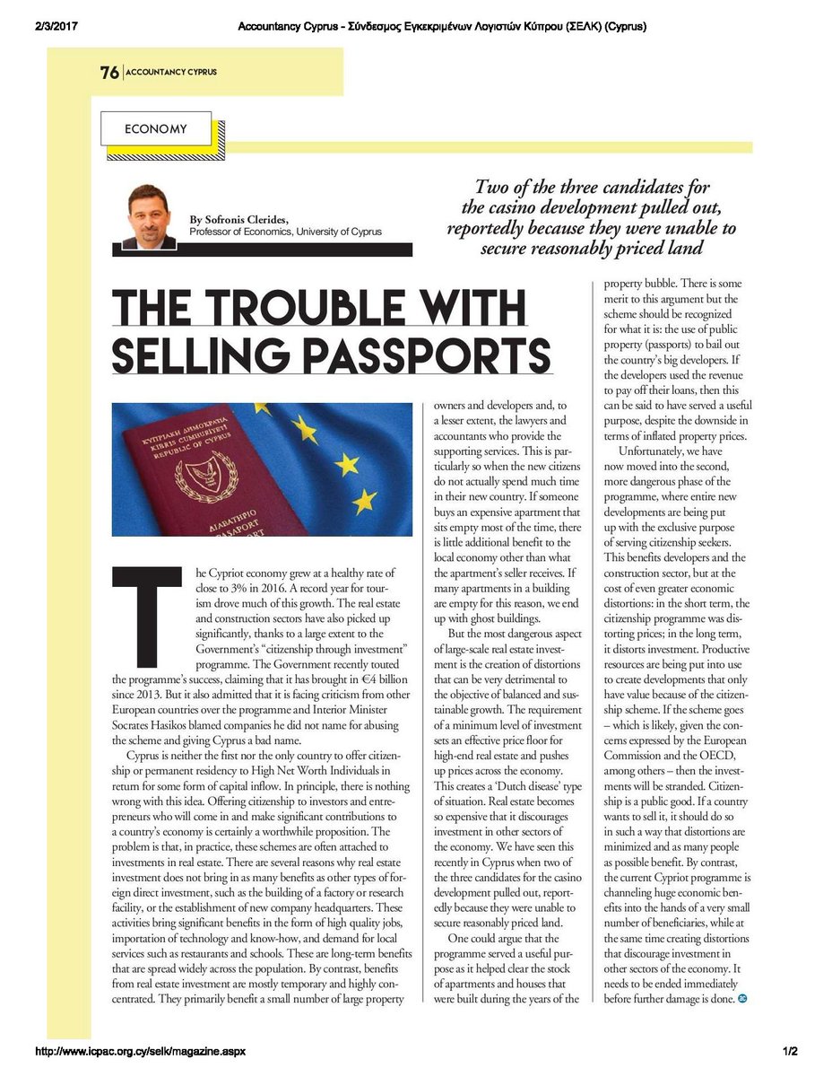 SofronClerides's tweet image. The trouble with selling passports