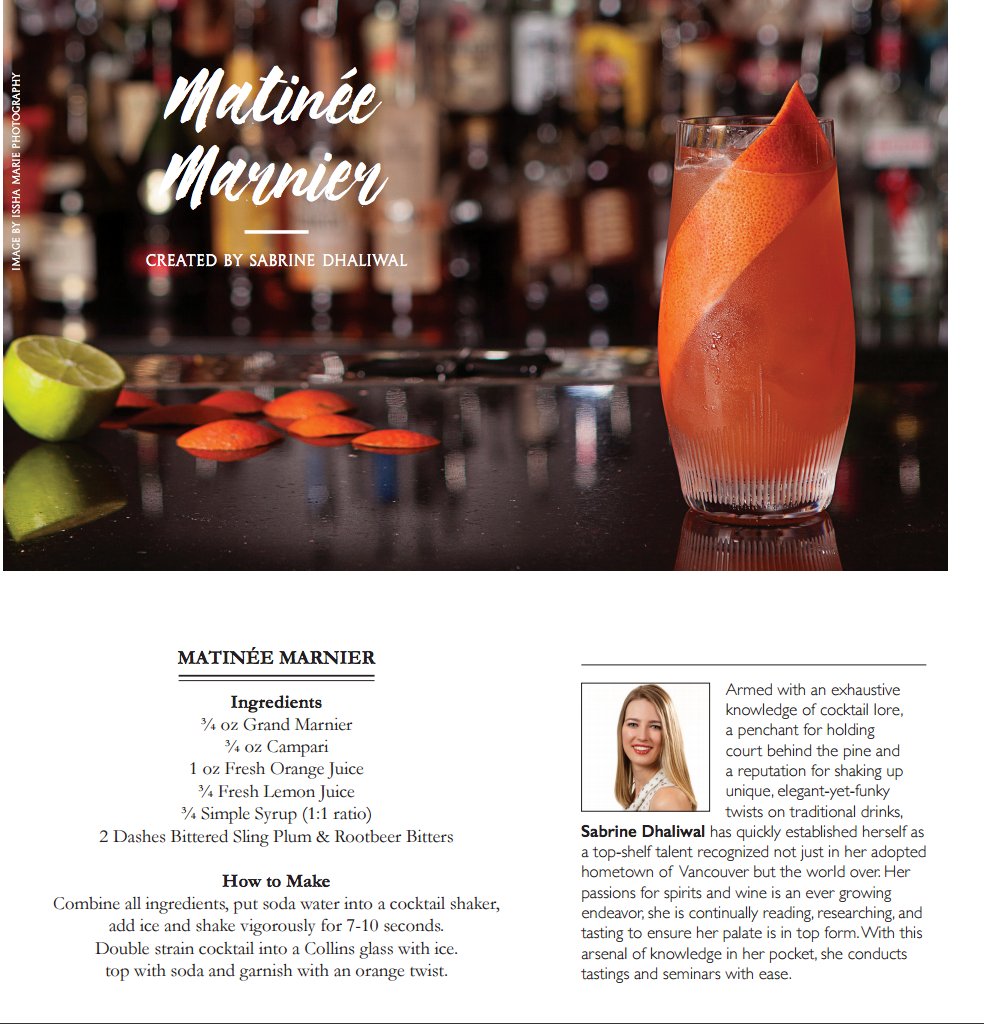 Vancouver's @SabrineDhaliwal presents her "Matinée Marnier" inspired by Grand Marnier &amp; Bittered Sling Bitters. Recipe: 📸 #LeGrandSling