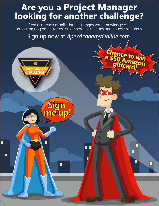pmpacademy's tweet photo. Are you up to the Challenge? Sign up at https://t.co/SSohedCJA0 at your chance to win the $50 Amazon gift card. https://t.co/OFQZbQv5XA