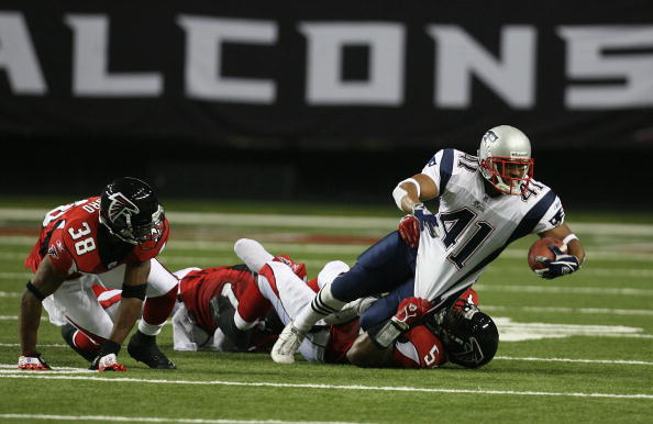 In honor of @superbowl50 . @Patriots took a chance on me. @AtlantaFalcons was 1st @NFL opponent. First touch went 57 yards for 6! #History