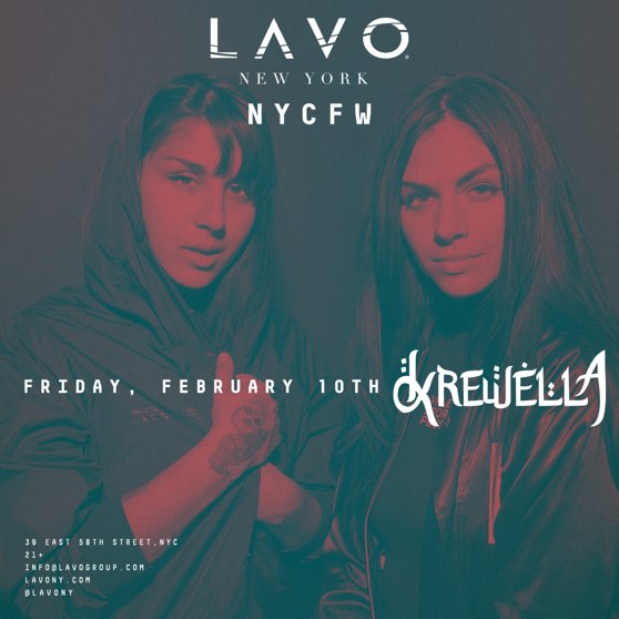 NY KREW we'll be in your city (2/10) for fashion week! come rage with us!!🎉  tix: lavony.com/krewella https://t.co/ahZvs37Mb9