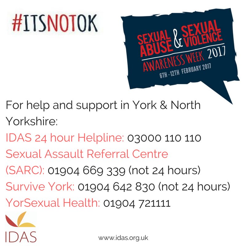 IDASfor100's tweet image. #itsnotok 

TO TOUCH PEOPLE SEXUALLY WITHOUT THEIR CONSENT

@JoolesGun
@YorksCoastRadio
@YCHscarboro
@CityofYork
@Jamesparksie