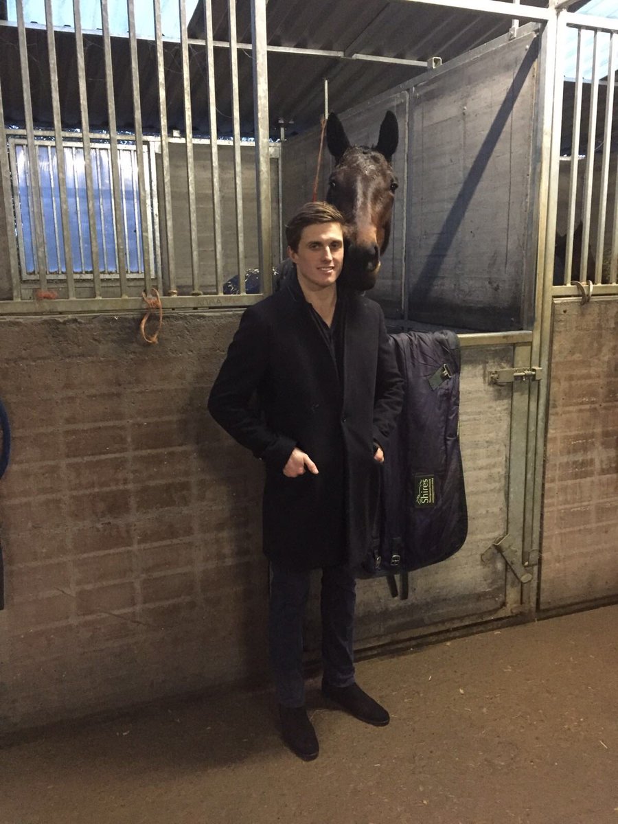 RichardLePoer's tweet photo. Introducing Mustang (Irish thoroughbred 2013 Artan x Namora). Glad rags on and it's off to @BrinkleysR #london #fridayfeeling @FairfaxFavor https://t.co/AEwrZDVlI2