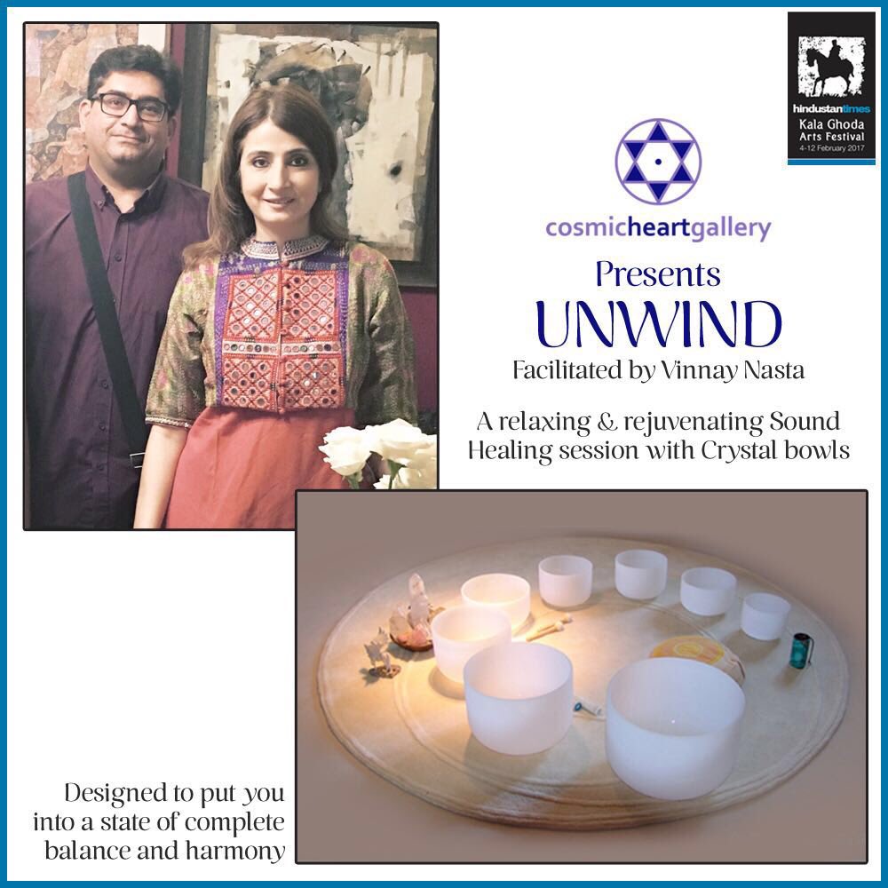 JalpaVithalani's tweet photo. #CosmicHeartGallery presents #SoundHealingSession by #VinnayNaasta on Feb5, 12-2pm #WorkshopsAtKGAF @htkgaf17 https://t.co/y48sj8T49f