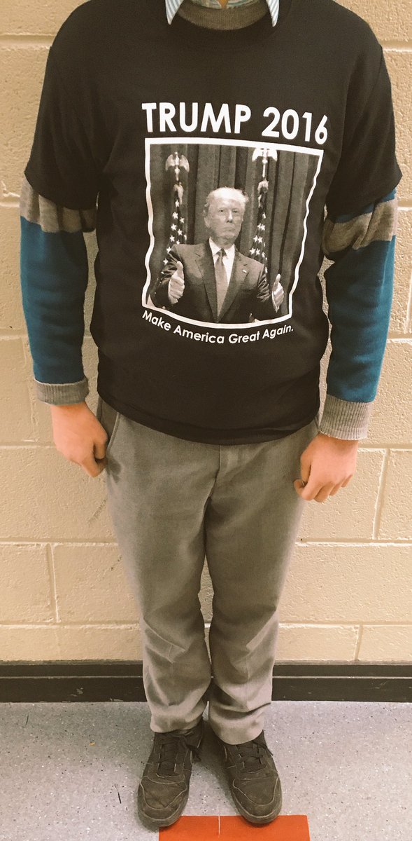 CCDebatingClub's tweet photo. Well done to Rang Neasa in today's debate. One debater wore a #Trump tee shirt to reinforce his teams stance on our #studentdebate motion https://t.co/Ev5jpwy0oR