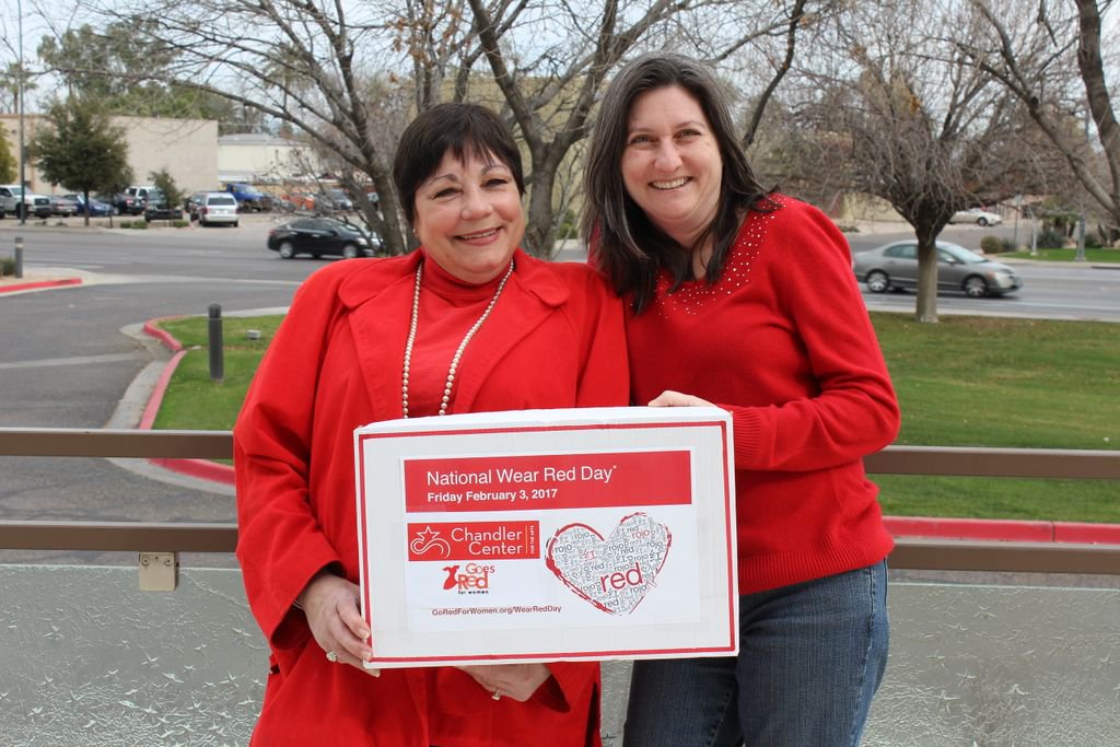ChandlerArts's tweet photo. Today is National Wear Red Day, so we wore red to show our support for women with heart disease and stroke. #goredforwomen #goredphx https://t.co/FBv9H8RYtl
