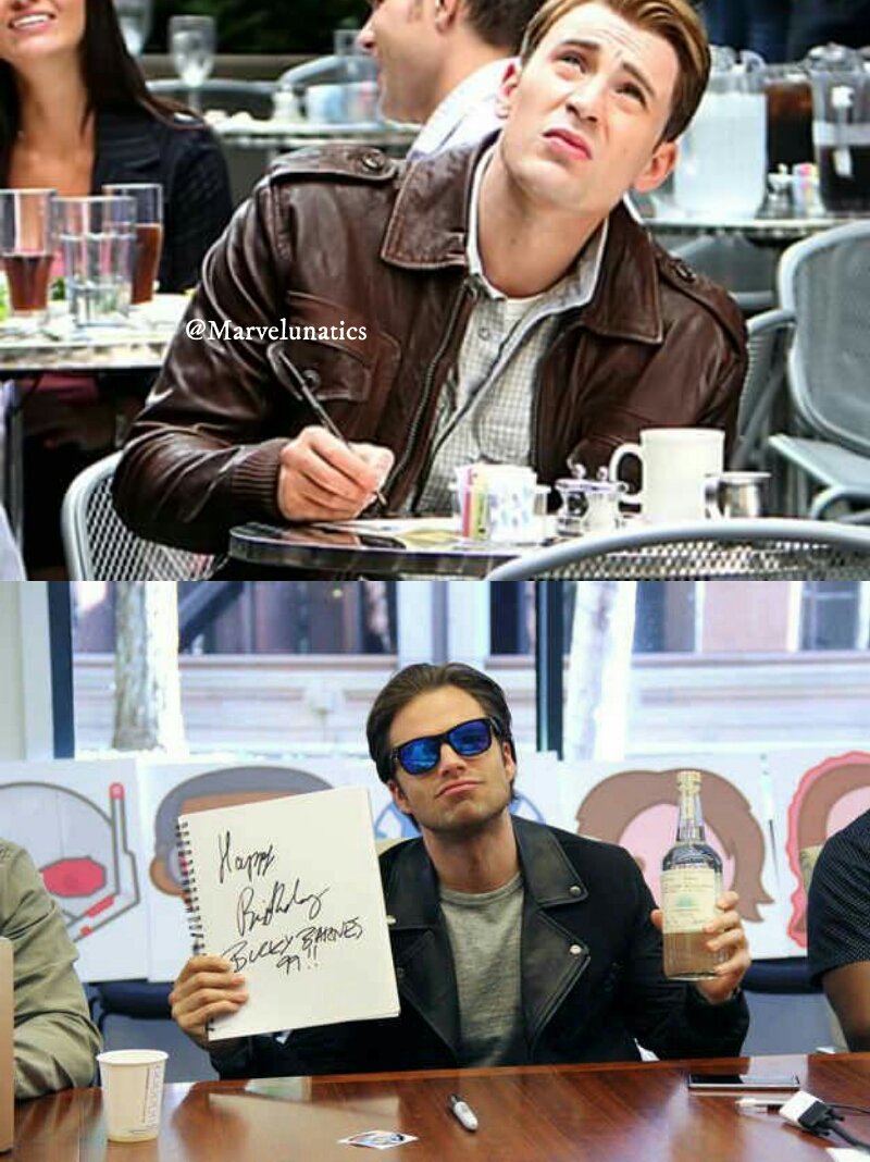marvelunatics's tweet photo. What Captain Rogers was actually writing.
#CaptainAmerica #WinterSoldier #Funny #BDayBucky #Avengers #SebastianStan #ChrisEvans #Marvel https://t.co/D0EYyafnmX