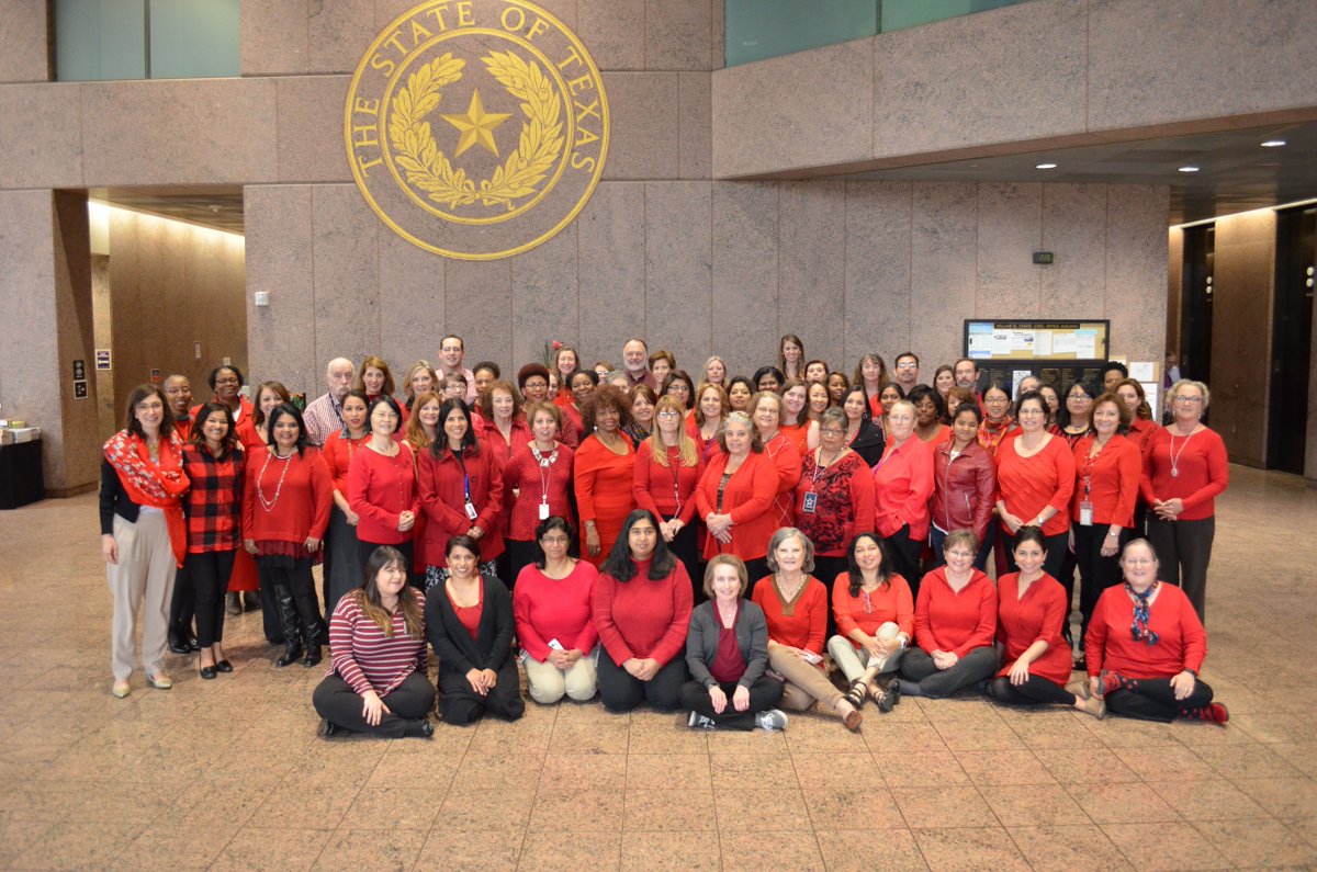TEA staff today participated in one of our favorite annual events -- Go Red for Women Day! #txed #GoRedWearRed