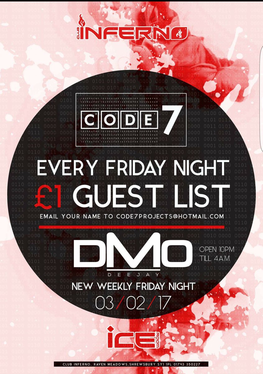 Code7projects's tweet image. Every Friday night @infernoshrews