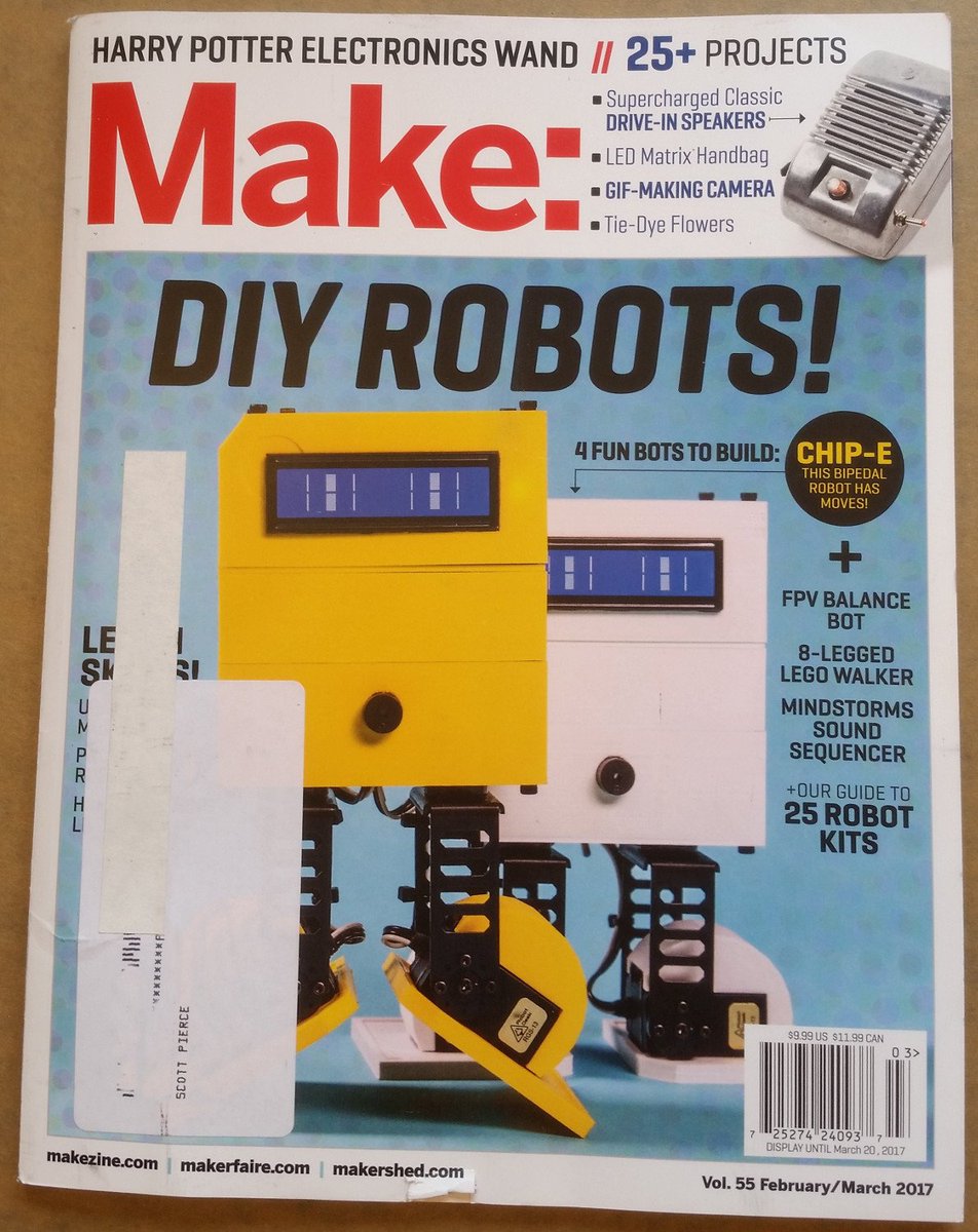 SpierceTech's tweet photo. Thanks @Makemagazine for the awesome #mePed mention in the latest #robot edition! @Make #makingstuff https://t.co/4McLR364DJ