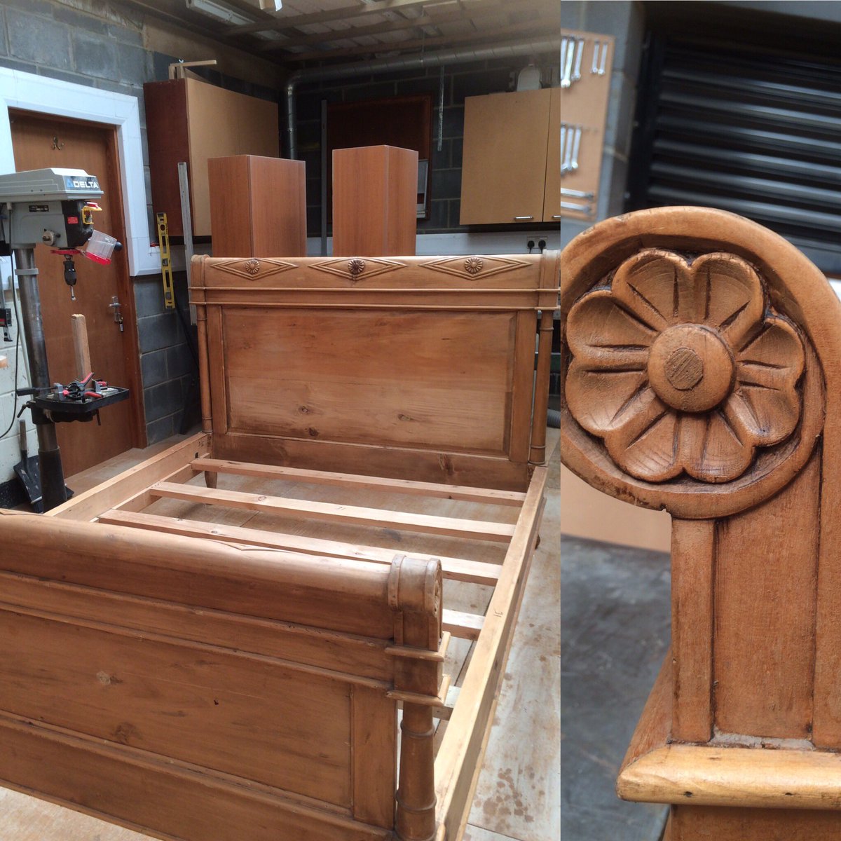 Rural_Chic's tweet image. Antique French pine bed