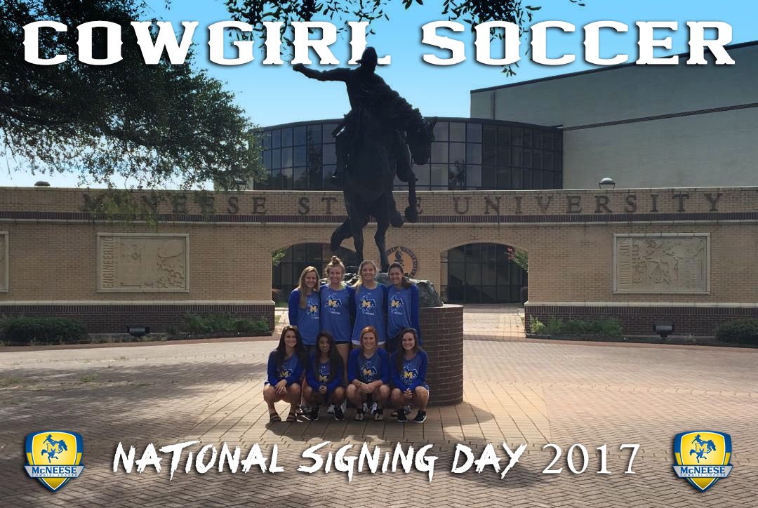 McNeeseSoccer's tweet photo. Welcome McNeese Women's Soccer Class of 2021! #GeauxPokes 🐎💛💙⚽ (Missing from picture: Anna Watson) https://t.co/xKNbYj9ki6