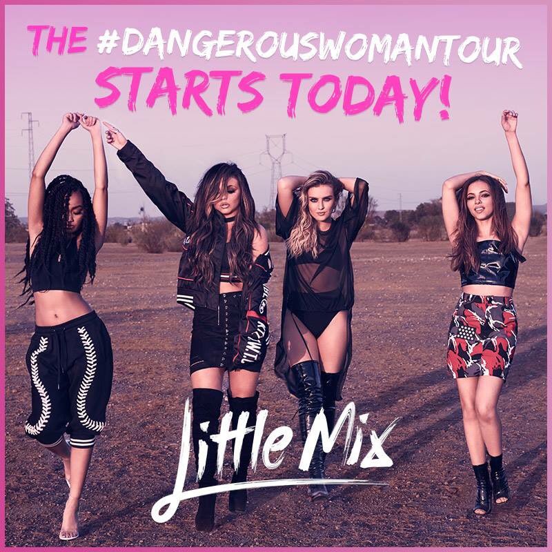 LittleMix's tweet photo. US fans! The #DangerousWomanTour starts today!! Are you guys ready? Let us know if you're coming to a show!✨ https://t.co/XkLJXvDwdt LM HQ x https://t.co/2cbhWlvOaD