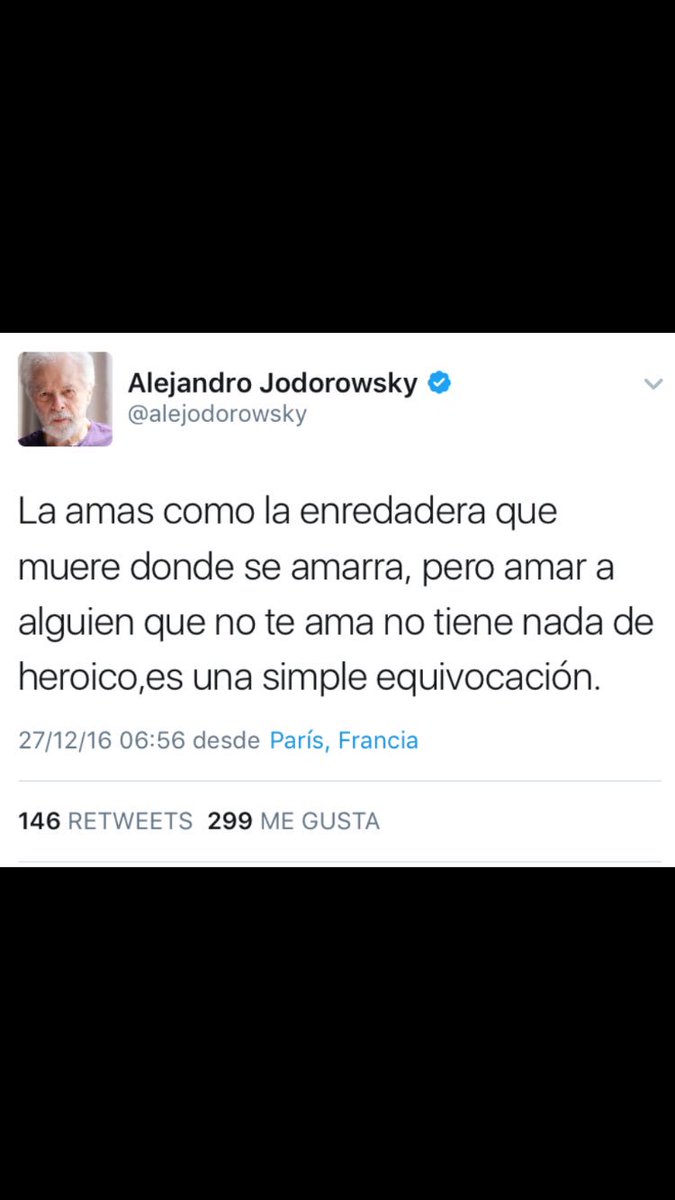 AnaLaSalvia's tweet photo. Yo sigo insistiendo que tiene razón @alejodorowsky ...amar a quien no te ama no es estupido, es innecesario
Que opinan???
#FuerzaDeMujer https://t.co/1uyfIal3nZ