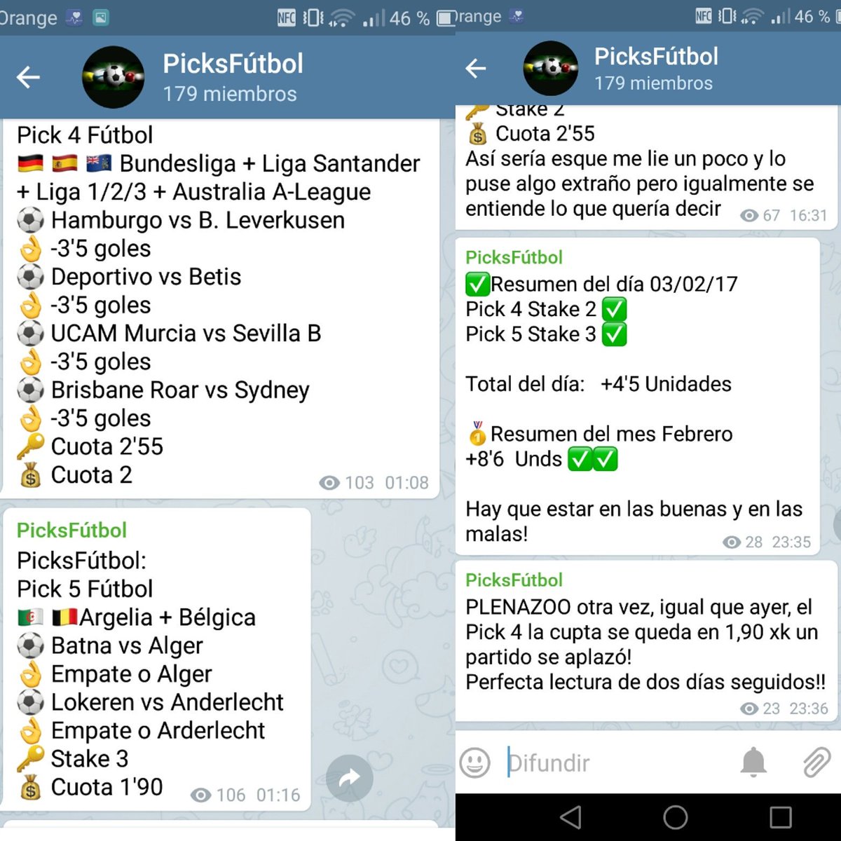 PicksFutbol2017's tweet photo. Así fue nuestro día de hoy en Telegram ,si quieres entrar vete a nuestra bibiografía y pincha en el enlace https://t.co/cUHmZKgi3A