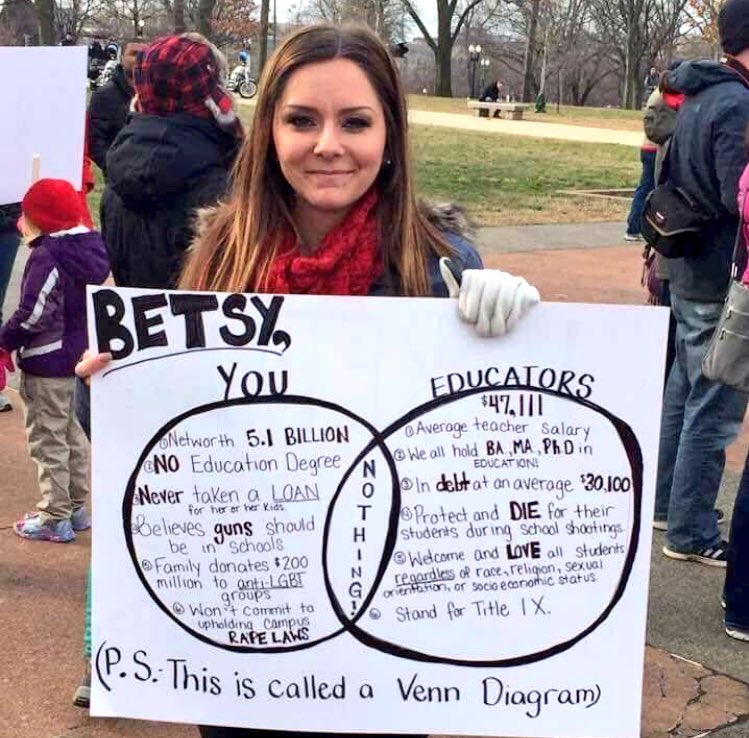 Koweee's tweet photo. Yes! I've attended pub. schools, used student loans &amp; fin. aid, have a masters in ed., &amp; I'm actually a teacher. #morequalifiedthandevos https://t.co/M4Klk4FgXt
