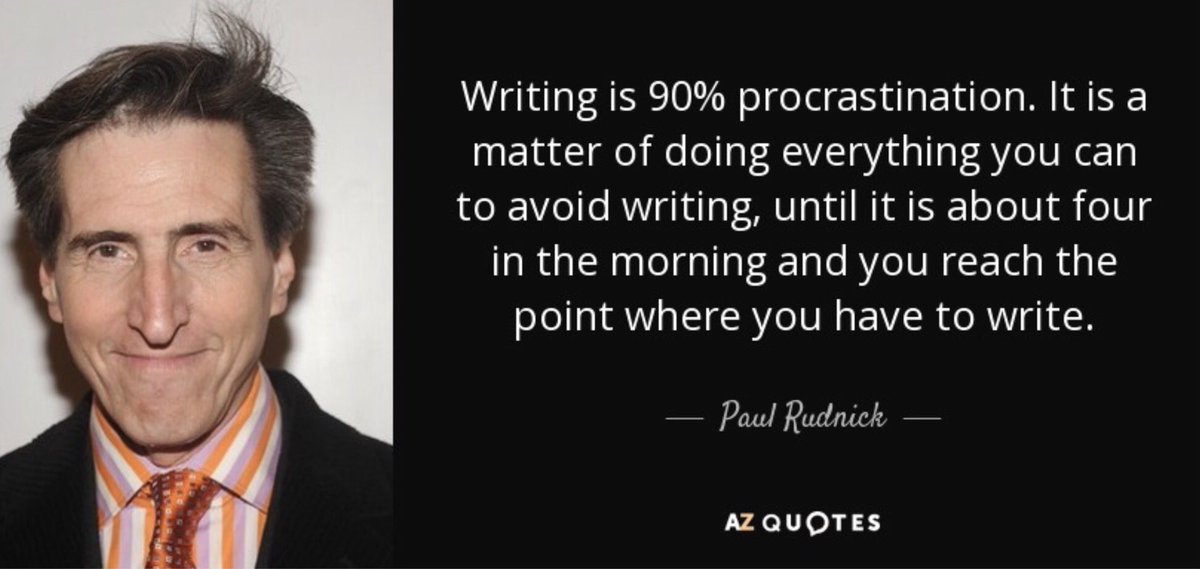 chandanaroy24's tweet photo. Many writers do everything they can to avoid writing until they reach a point when they have to write.
#amwriting #procastrination https://t.co/UnIQGOdxJ5