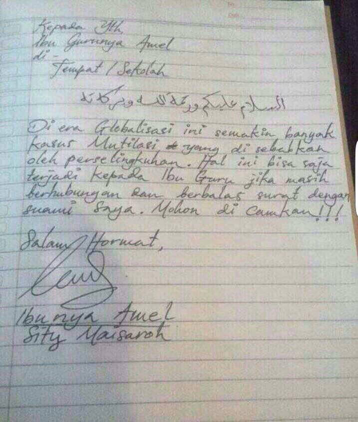 Ketika surat2an bapak amel dan bu guru ketahuan..