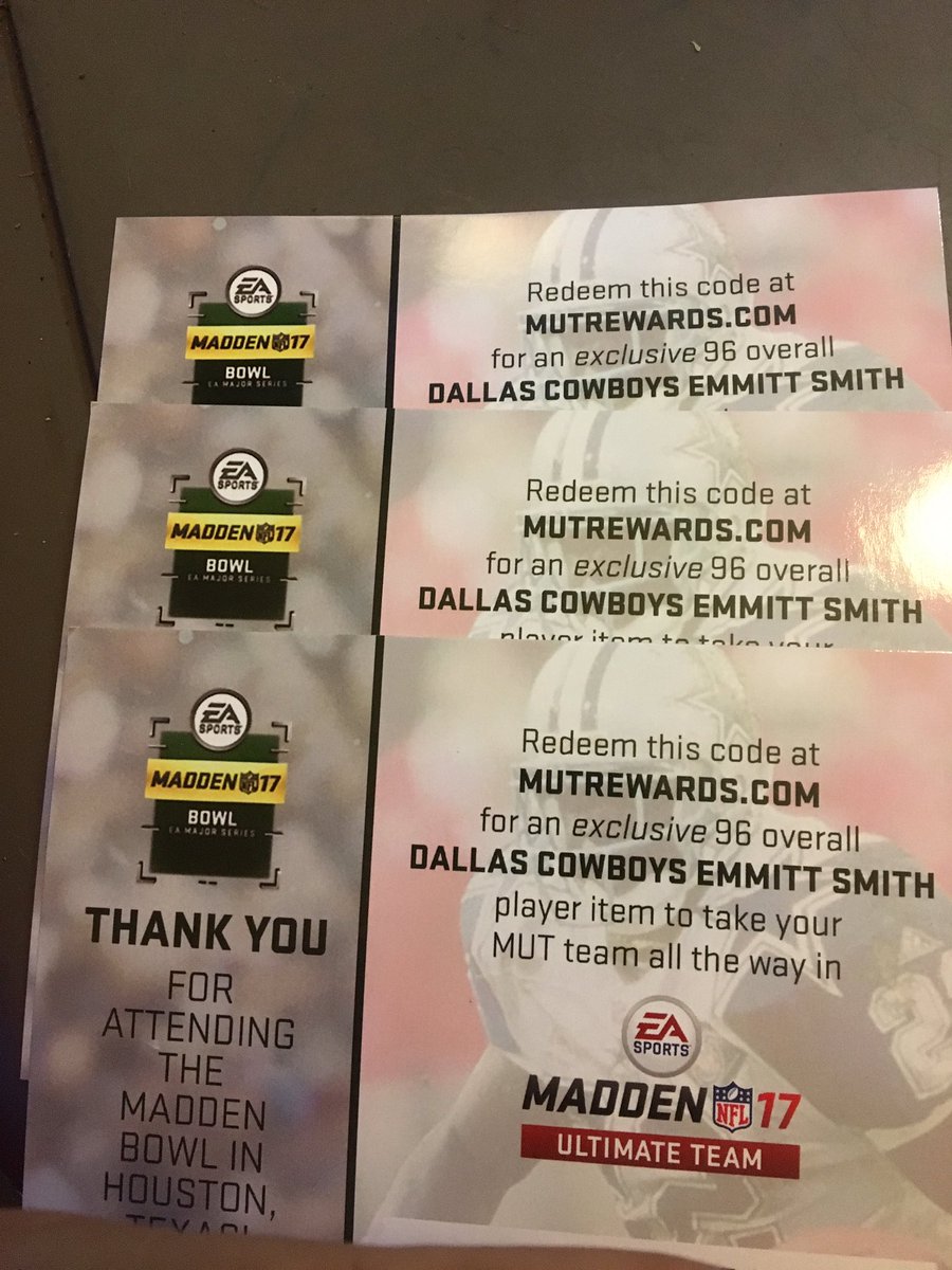 slickwickHou's tweet image. #maddenbowl was lit... Got a few Emmitt Smith codes. RT and follow to win! I&apos;ll pick a winner tomorrow night.