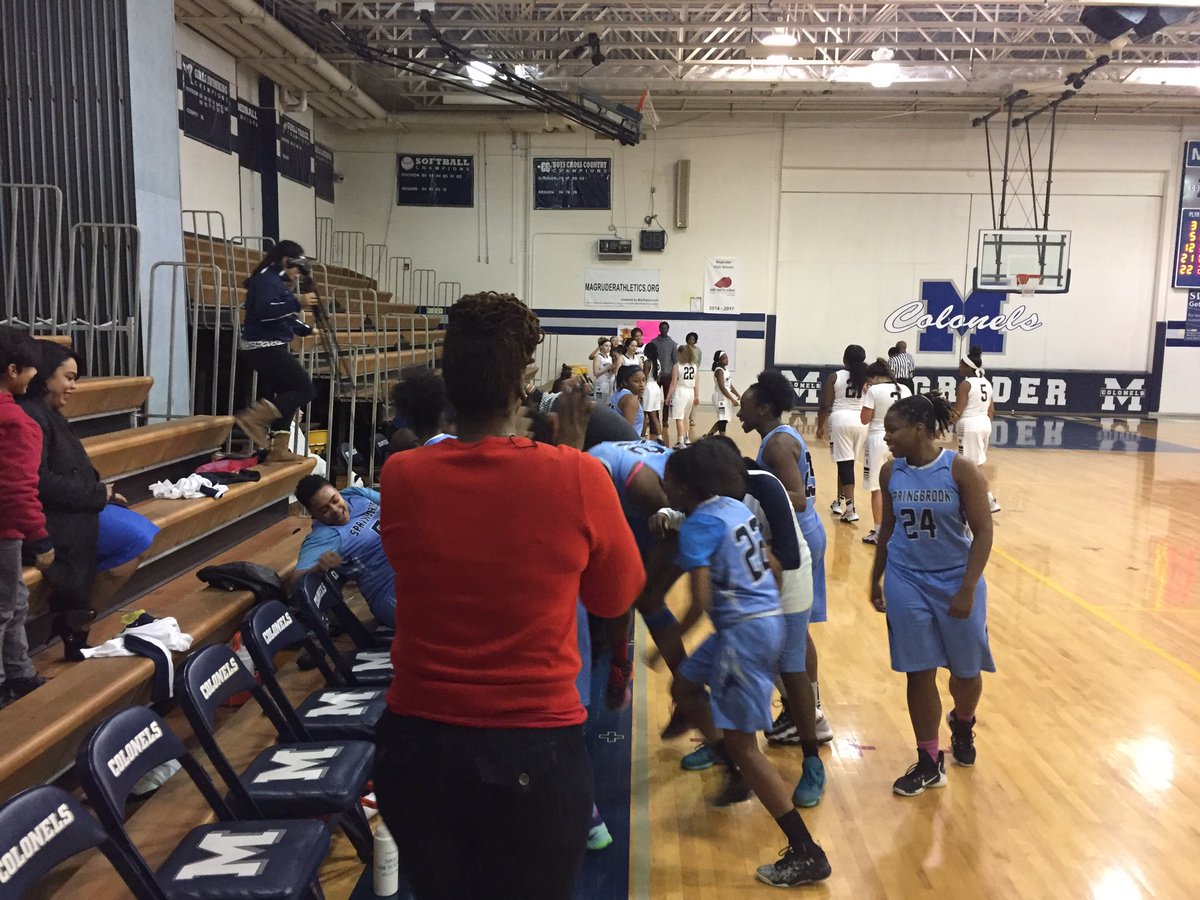 BrookSports's tweet photo. Varsity girls basketball beat Magruder 54-53 on a buzzer beating 3-pointer by Kass Salazar!! The team was down 6 with 1:30 left, never quit! https://t.co/t7d33qIURG