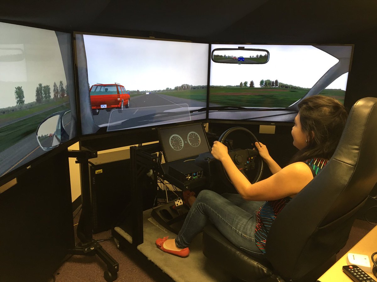 clabustama01's tweet photo. Working towards #roadsafety. Driving UCF simulator in our transportation lab. #ucftransportationteam #transportationresearch #simulator #ucf https://t.co/AxX3BTMMDu