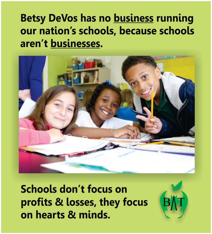 ArkansasBATsA's tweet photo. .@SenTomCotton Arkansas Teachers and Parents want u to #DumpDevos  @BadassTeachersA https://t.co/HtDH1YdzJV