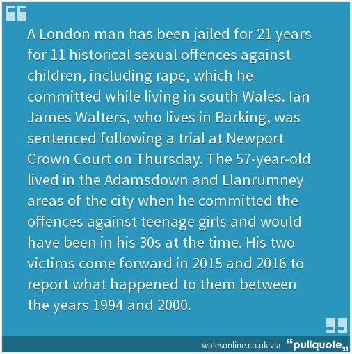 josephintoronto's tweet photo. UK man jailed for sexually abusing teenage girls https://t.co/RSsAlxyflg #HistoricalCase https://t.co/LzHczD1Hv4