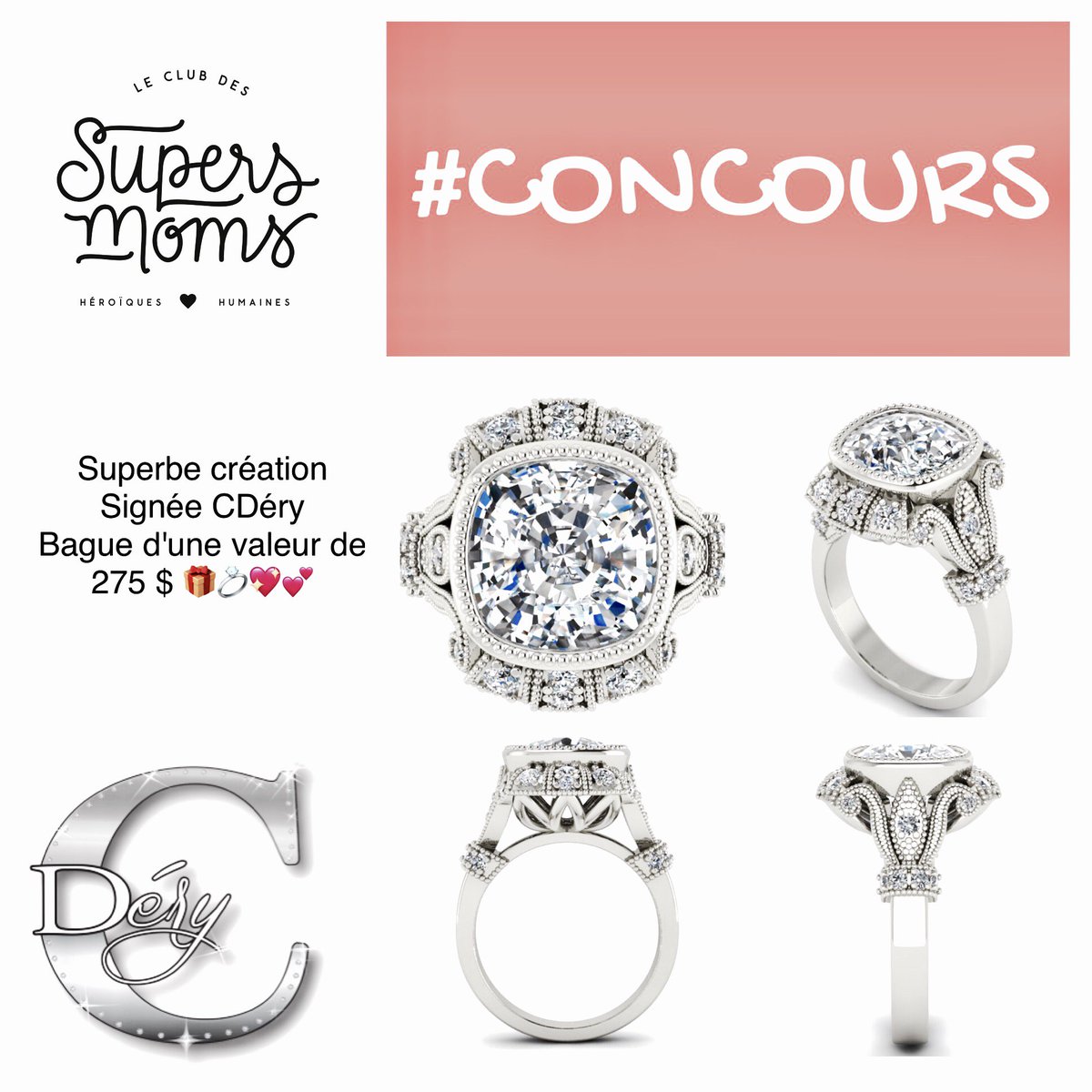 ClubSupersMoms's tweet photo. #CONCOURS #Gagnez cette magnifique #Bague signée CDéry Valeur 275$ Inscriptions: https://t.co/49lnss5X0b  Tirage 14.02.2017 🎁🎀💖💍 https://t.co/33wLRZeVam