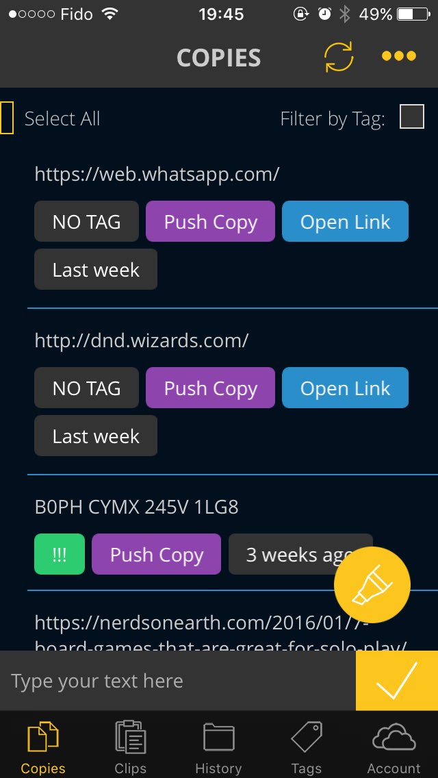 copyspaceapp's tweet image. DKY! P is for Purple, and also for Push! Send copies to other devices with the Push of a button!