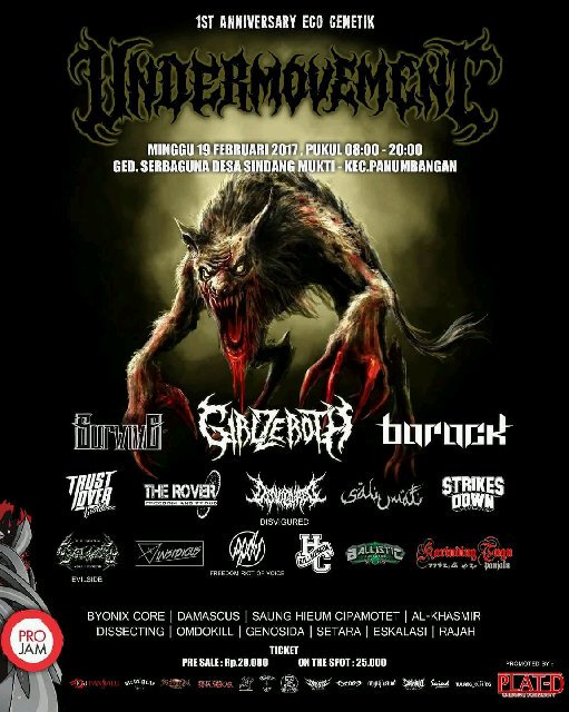 SurviveINA's tweet image. Final line up, see you son \m/ #metalhead #MetalMusic #metal #metalcore #egogenetik #anniversary1stEGOGENETIK