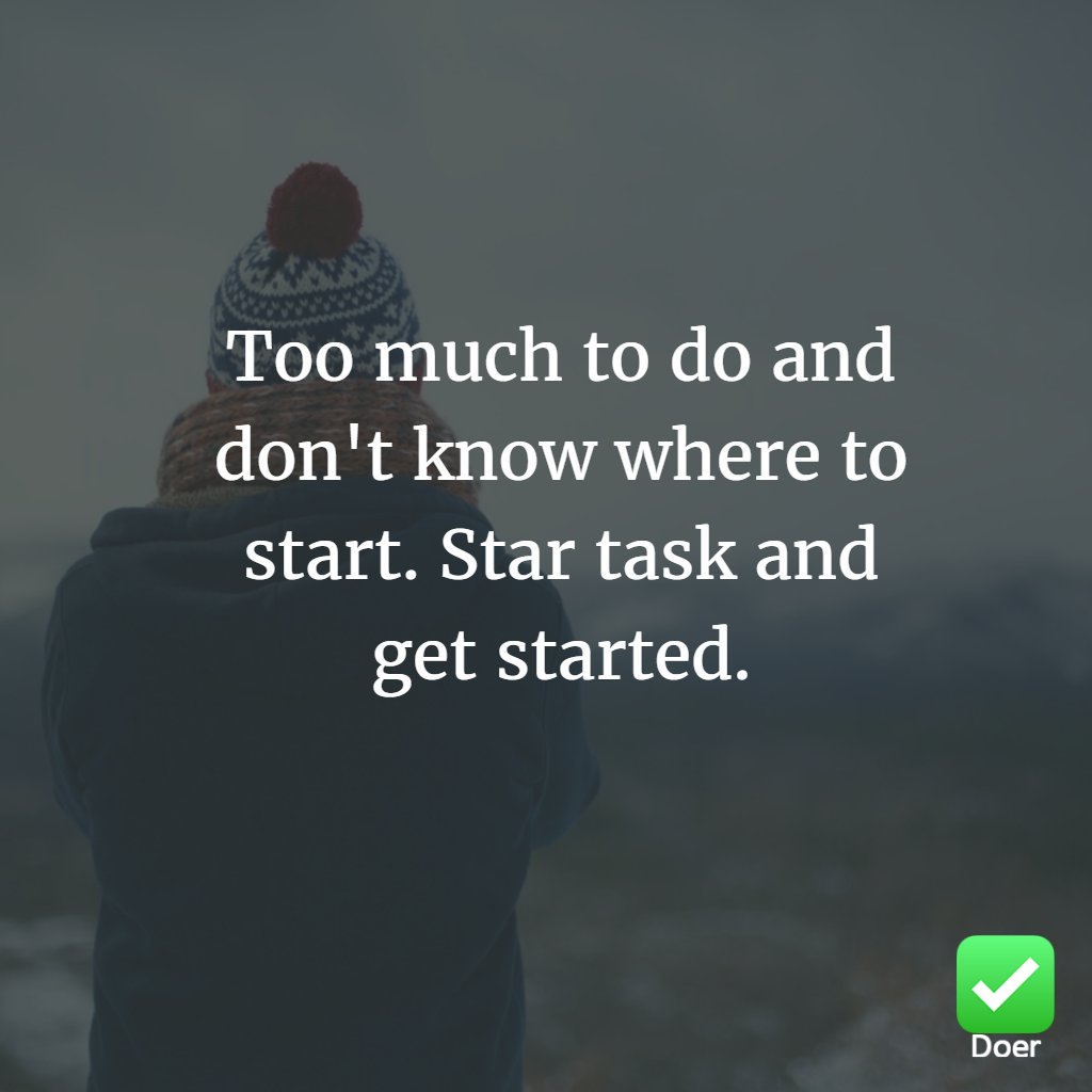 DoerDotLife's tweet photo. Too much to do and don't know where to start . Star task and get started. https://t.co/3PCpKf4X9D. #doer #gtd #gettingthingsdone https://t.co/zGeCUSjD8A