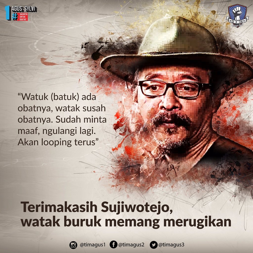 timagus3's tweet photo. Terimakasih Sujiwotejo, watak buruk memang merugikan.
@AgusYudhoyono #JakartaUntukRakyat https://t.co/yqFT63Ibky