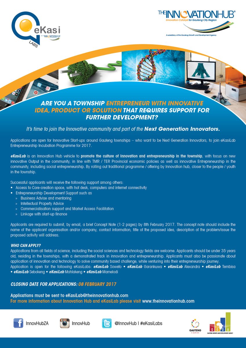 Calling on all township entrepreneurs to take advantage of this opportunity and apply for business support services