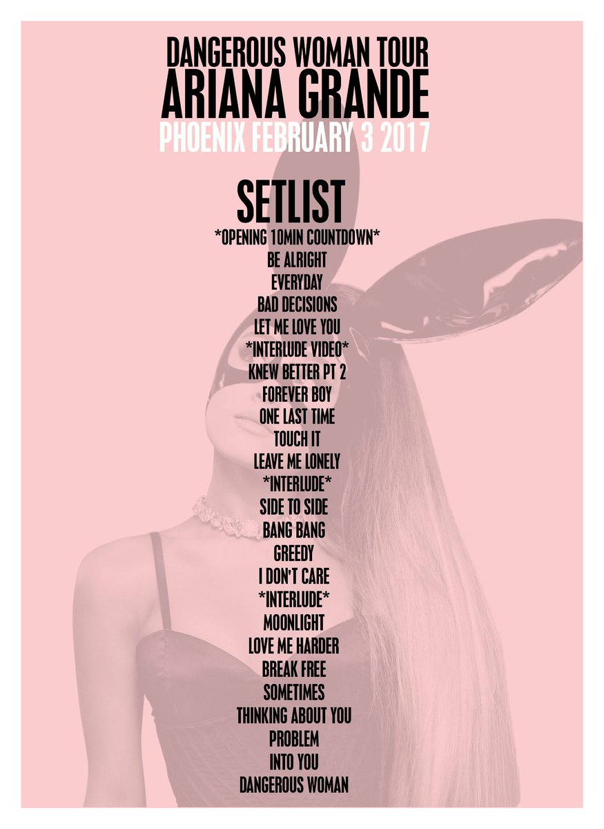 Grande Tour News On Twitter The Official Setlist To The